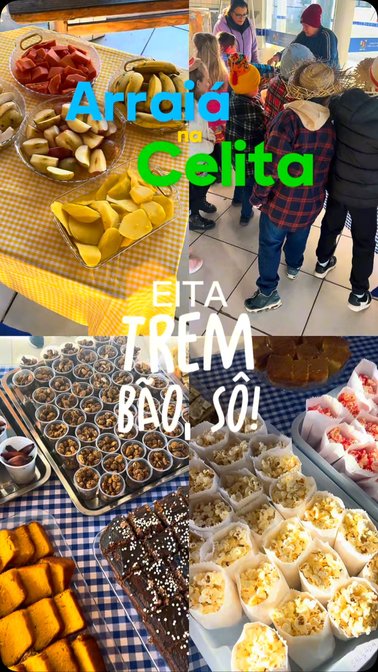 Arraiá da Copa no pátio da escola